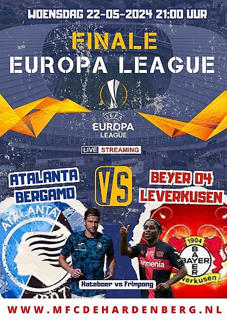 Hateboer met Atalanta finale Europa League LIVE op GROOT scherm MFC De Hardenberg Finsterwolde