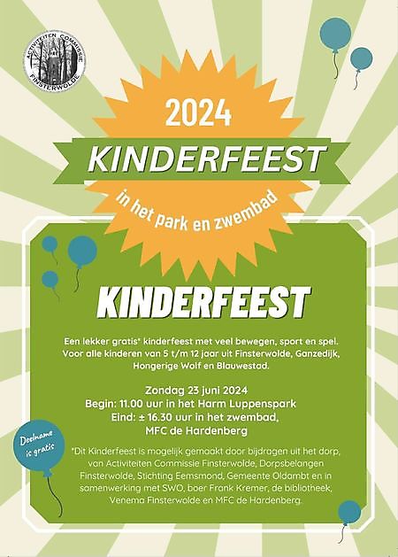 Kinderparty 2024 Finsterwolde - MFC De Hardenberg Finsterwolde