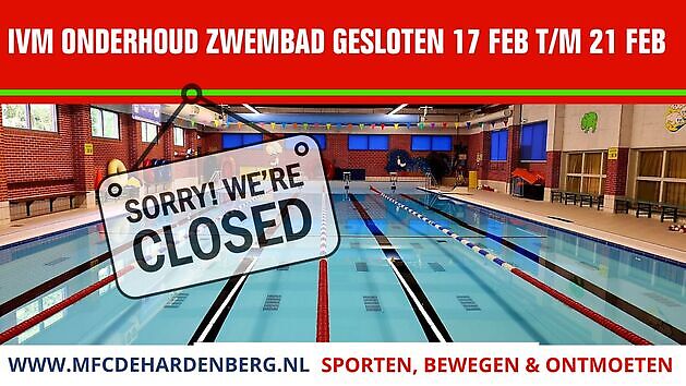 Während der Frühlingsferien ist das Schwimmbad geschlossen - MFC De Hardenberg Finsterwolde